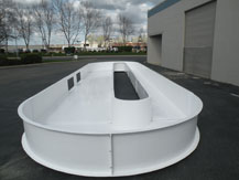 fiberglass panel tanks on pallets